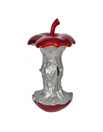 Trognon de pomme rouge brillant et argent