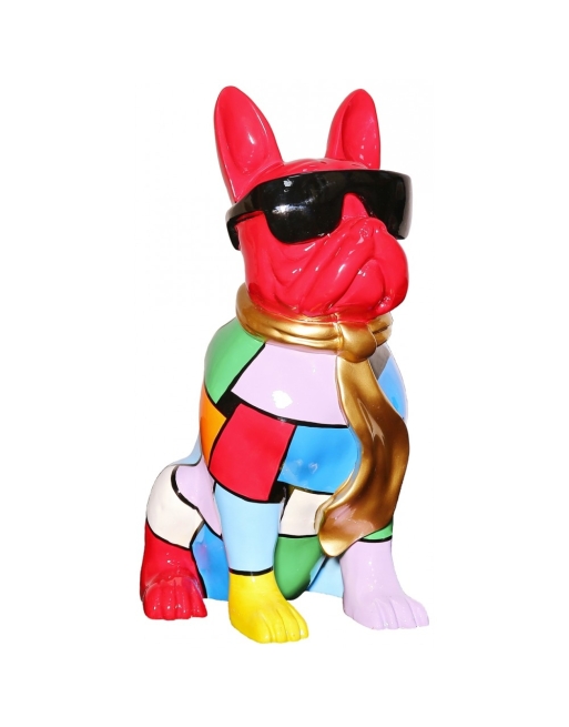 Chien Bulldog à lunette multi coloré