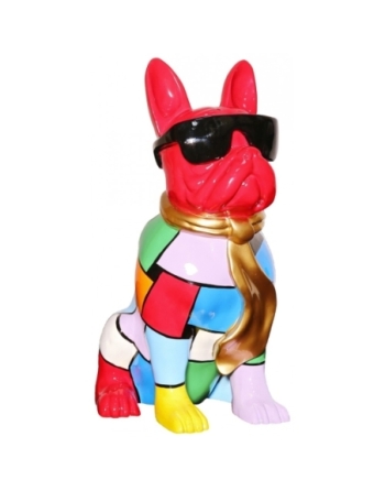 Chien Bulldog à lunette multi coloré