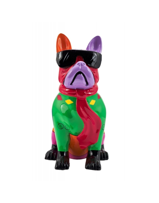 Bulldog Pop Art très coloré avec lunettes noires