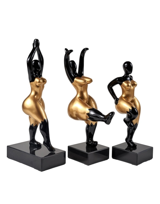 Set de 3 danseuses sur socle noir