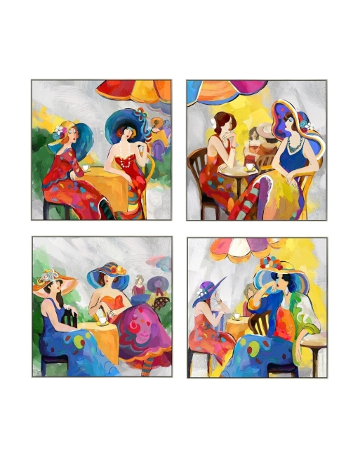 DIMENSIONS : 40 x 40 set de 4 - cadre argent