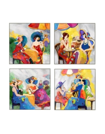 DIMENSIONS : 40 x 40 set de 4 - cadre argent