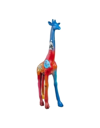 Magnifique et tendance girafe effet "Pop Art" signé de notre grapheur Keusty.(un certificat d'authenticité est délivré)