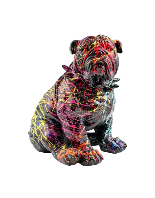 Mignon Bulldog assis multicolore