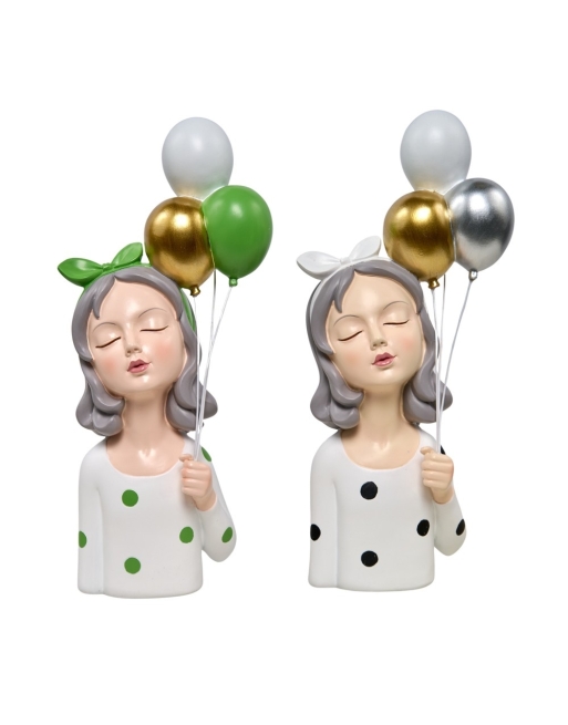 Set de deux élégants bustes féminins à Ballons 