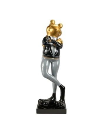 Charmante et chic petite grenouille sur socle noir qui attirera l'attention dans votre intérieur !