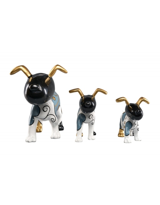 Set de 3 chiens Arabesques aux oreilles dorées